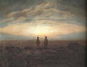 Caspar David Friedrich Two Men on the Beach in Moonlight (mk10) Spain oil painting artist